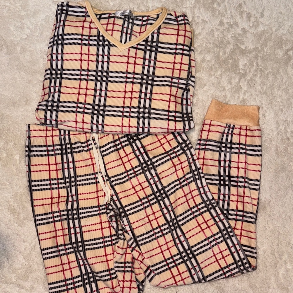 Tartan plaid pajama set